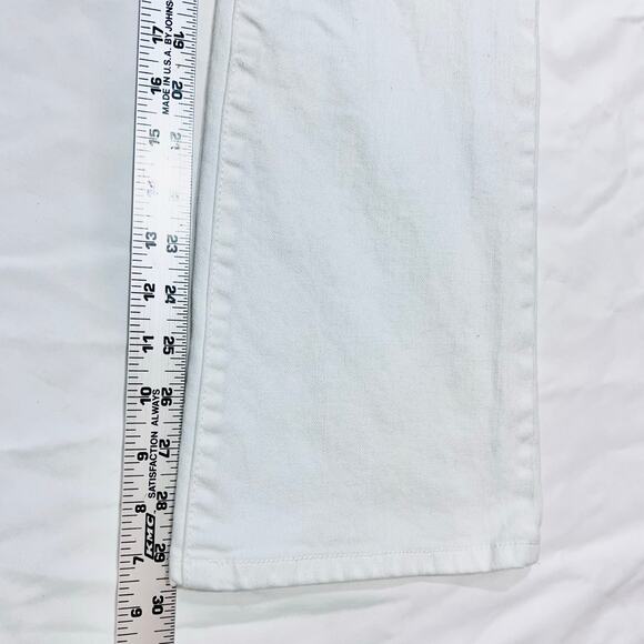 Tory Burch Mid Rise Flare Leg Jeans Women Size 26W x 29L White Cotton Blend Used - Picture 8 of 10